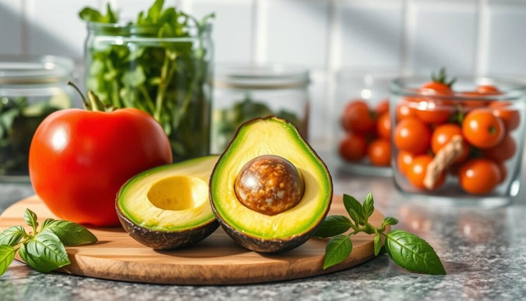 Avocado and Tomato Snack Storage